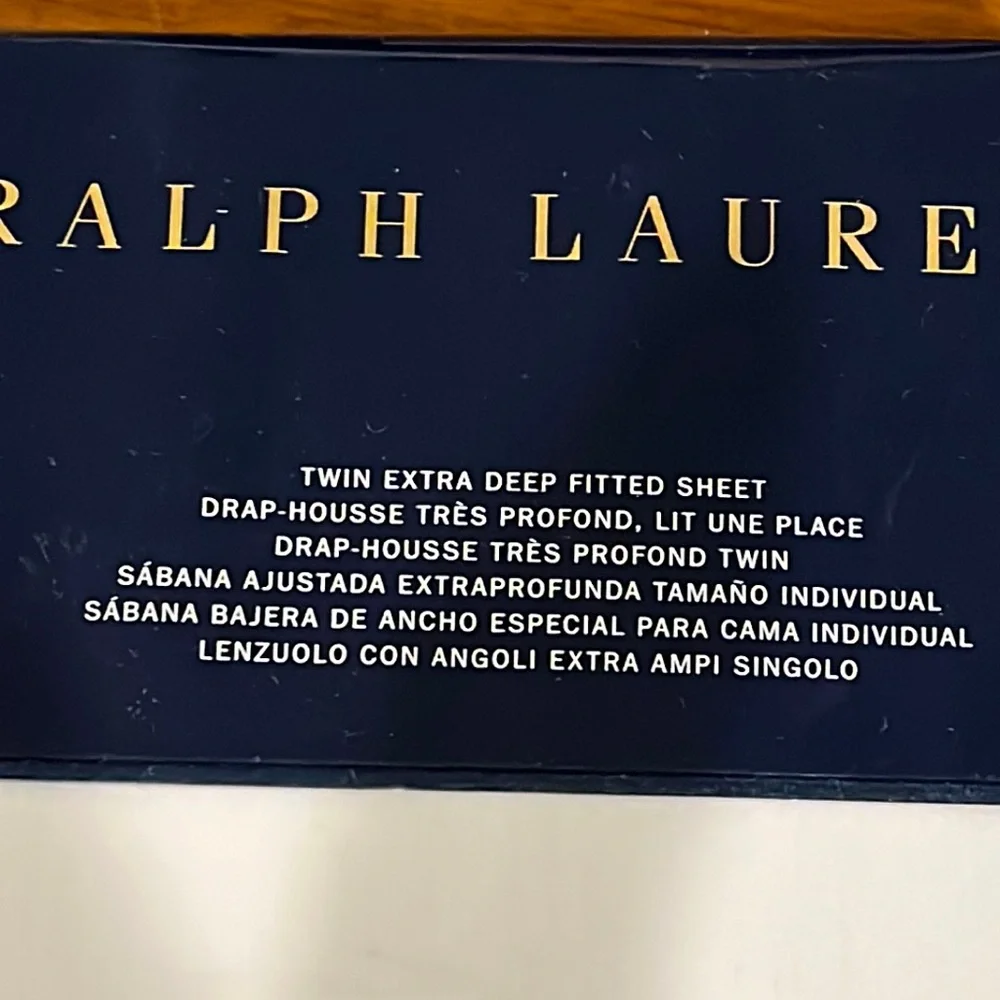 Ralph Lauren RL 464 Solid Percale Twin Flat + Extra Deep Fitted Sheet set Tux
